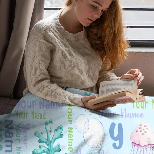 Miniatura 6 de Manta personalizada con nombre, texto y nombre, manta personalizada con nombre para bebés, niños, niñas y adultos, manta personalizada para Tortuga