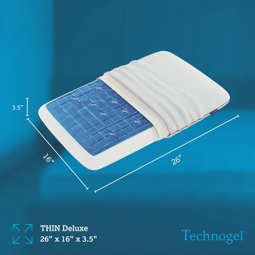 Miniatura 3 de Technogel Almohada de gel refrescante de lujo, tecnología de enfriamiento patentada, espuma viscoelástica inodora, soporte ergonómico transpirable