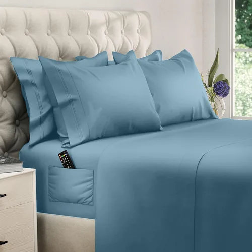 Miniatura 42 de DREAMCARE Juego de sábanas California King, 6 piezas, sábanas refrescantes para cama, sábanas Cal King de hasta 21 pulgadas de profundidad, 02