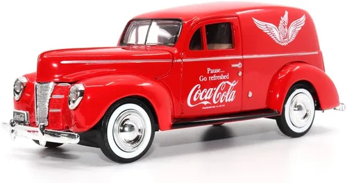 Miniatura 2 de Motor city classics Coca-Cola Diecast coleccionable Furgoneta Ford Delivery 1940 con enfriador Modelo a escala 1:24 fundido a presión 424195