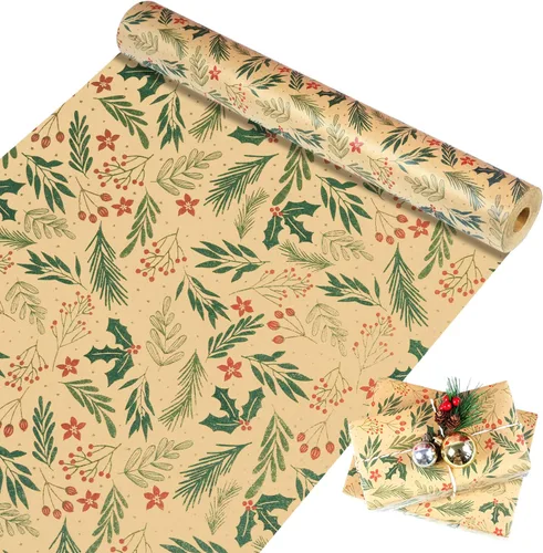 Miniatura 14 de Papel de regalo de Navidad, papel de regalo de Navidad de papel kraft negro y dorado con lámina, rollo jumbo, papel de regalo negro y blanco