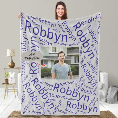 Miniatura 4 de UFOORO Regalos de cumpleaños para mujeres, manta personalizada, regalos para él, nombre y foto personalizados, regalos para mamá, regalos