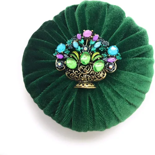 Miniatura 25 de Cojín de terciopelo con decoraciones de diamantes de imitación para costura, relleno de arena abrasiva de esmeril, hecho a mano en Estados Unidos