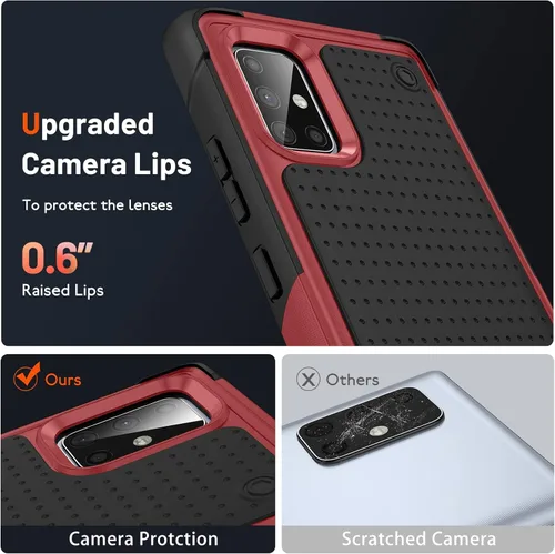 Miniatura 7 de Funda diseñada para Samsung Galaxy A71 5G, regalo 2 en 1, protección contra caídas de grado militar, resistente a prueba de golpes, para Galaxy A71
