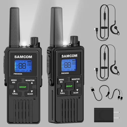 SAMCOM FRS - Radios bidireccionales, sin licencia, llamada de grupo familiar, radio de 2 vías | FCC‑certified UHF Two Way Radios 22 Channels with