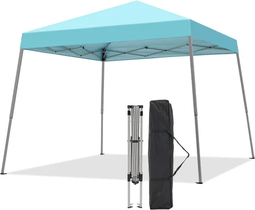 Miniatura 16 de Carpa con Toldo, Toldo Emergente de 10 x 10 Pies, Carpa Instantánea para Exteriores con Patas Inclinadas y Bolsa de Transporte, Refugio de Cenador