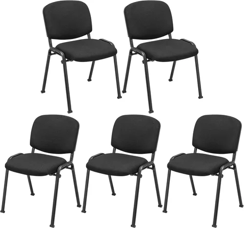 Miniatura 13 de Tangkula Juego de 2 sillas de sala de conferencias, sillas apilables para invitados de oficina con respaldo y asiento tapizados, sillas ergonómicas