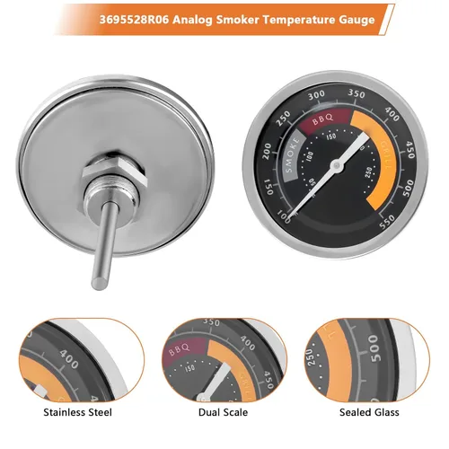 Miniatura 5 de 3695528R06 - Medidor de temperatura para ahumador analógico compatible con fumadores de Oklahoma Joe y la mayoría de parrillas de carbón de apertura