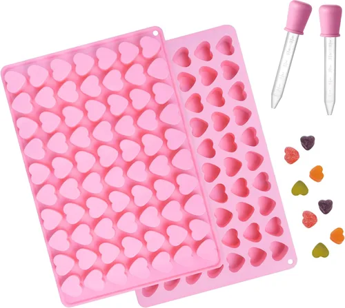 Miniatura 8 de Moldes de silicona en forma de corazón 2 piezas, molde de chocolate en forma de corazón 15 cavidades, moldes antiadherentes de grado alimenticio