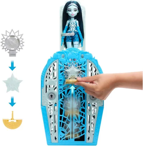 Miniatura 5 de Monster High Skulltimate Secrets - Juego de muñecas y accesorios, Hauntlywood Mysteries Frankie Stein con armario revelador y más de 19 sorpresas