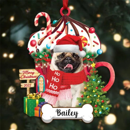 Miniatura 133 de Amantes de los perros de Navidad – Navidad de perros disponibles para muchos perros Shi Tzu – Adorno con forma personalizada, adorno de Navidad