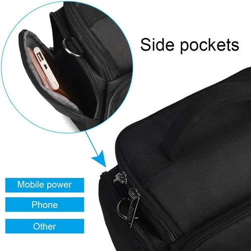Miniatura 6 de CADeN Bolsa bandolera cruzada para cámara compatible con cámaras Nikon, Canon, Sony SLR/DSLR sin espejo y lentes a prueba de agua (1.0 M, negro)