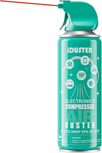 Miniatura 8 de iDuster Plumero de aire enlatado comprimido para computadora, limpiador de teclado electrónico desechable para limpieza de plumero, 3