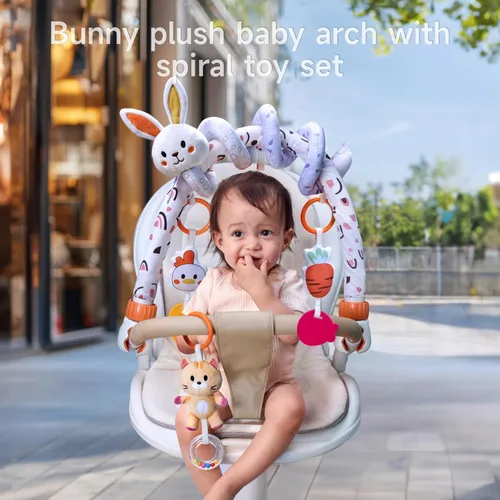 Miniatura 3 de TUMAMA 2 en 1 - Juguetes de asiento de coche en espiral para bebés de 6 a 12 meses, juguetes de arco para bebés de 0 a 12 meses, juguetes colgantes