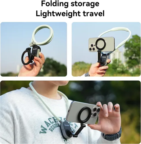 Miniatura 6 de TELESIN Montura Magnética para Cuello para Teléfonos, Soporte para Teléfono Celular Colgante en el Cuello POV/Vlog Selfie Collar Manos Libres Correa