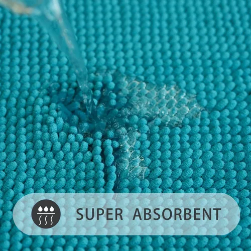 Miniatura 3 de Alfombras de baño en forma de U, alfombras de baño de felpilla súper absorbentes y respaldo antideslizante de PVC fuerte para inodoros, lavables a