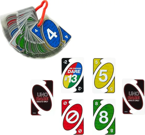 Miniatura 7 de Mattel Games UNO Dare - Juego de cartas solo para adultos para noche de juegos, viajes, camping y fiesta