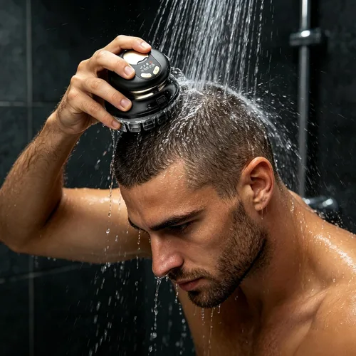 Miniatura 8 de Kit de corte de pelo automático para hombres, cortadora de pelo circular automática recargable por USB, con recortadora, kit de aseo eléctrico