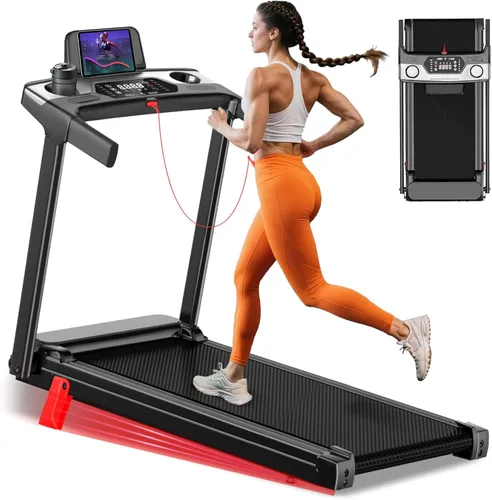 Foldable Treadmill for Home, 3-in-1 Walking Pad with 13% Incline Handle Bar, 300LBS Capacity, 3.0HP Quiet Brushless, Small Treadmills for Small