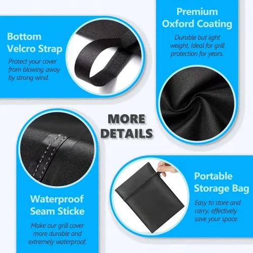Miniatura 4 de Funda para Parrilla Kettle de 22 Pulgadas - Funda Superior para Parrilla de Carbón para Parrilla Weber Kettle - Fundas de Barbacoa al Aire Libre