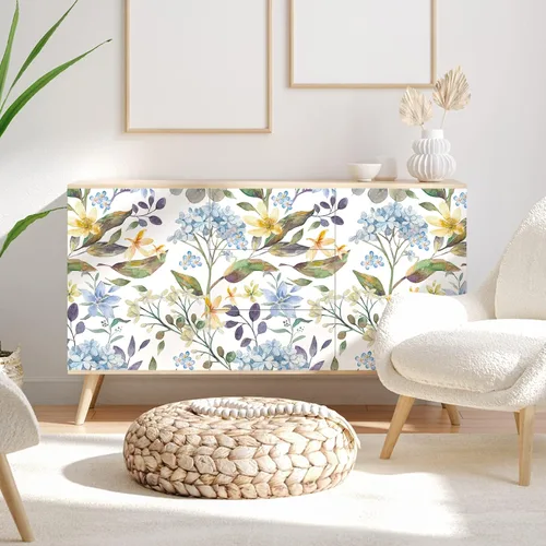 Miniatura 6 de VEELIKE Papel tapiz de flores de hortensias azules de 17.7 x 118 pulgadas, para despegar y pegar, papel tapiz floral de hojas de eucalipto