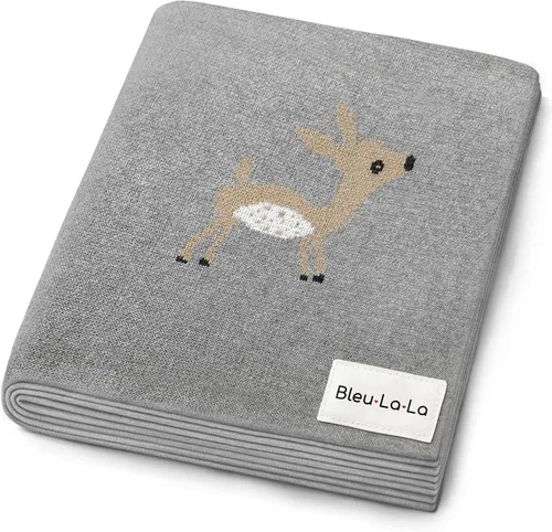 Manta de punto para bebé, 100% algodón, suave, acogedora, para envolver cuna, manta de regalo para recién nacidos, bebés, niños pequeños, unisex 12
