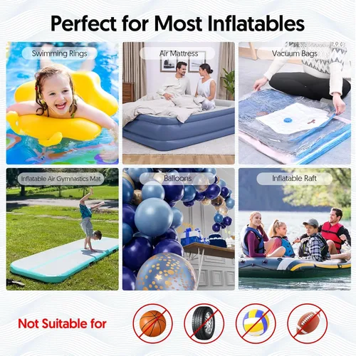 Miniatura 3 de MAACOULD - Bomba de aire eléctrica para inflables: bomba de colchón de aire para globos, flotadores de piscina, barco para inflador/deflador