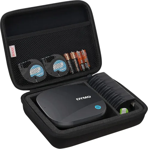 DYMO BOVKE - Funda de viaje para etiquetadora LetraTag 200B Bluetooth, soporte inalámbrico para impresora compacta con espacio adicional para Negro