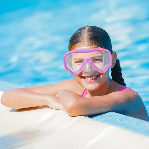 Miniatura 5 de Gafas de natación para niños de 6 a 14 años, máscara de buceo sin enredos, gafas de agua, cubierta de nariz para jóvenes y jóvenes 1 unidad: rosa