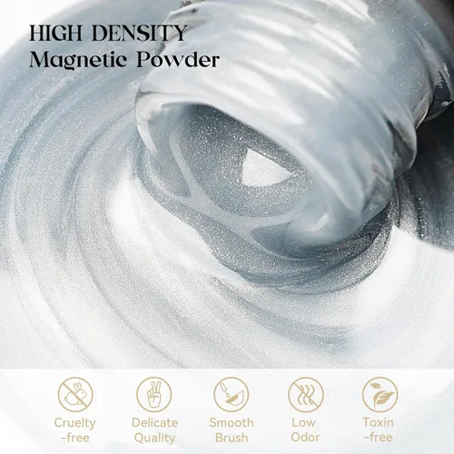 Miniatura 2 de MIZHSE Esmalte de uñas de gel de ojo de gato de 8 colores, juego de esmaltes de gel magnético con purpurina con barra magnética, holográfico Gel