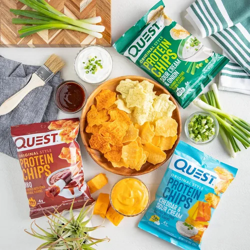 Miniatura 6 de Quest Nutrition Paquete Variado de Chips de Proteína, BBQ, Cheddar y Crema Agria, Crema Agria y Cebolla, Alto en Proteína, Bajo en Carbohidratos