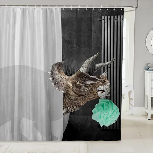 Miniatura 38 de Erosebridal Cortina de ducha para decoración de baño, con estampado de leones y rosas, para niños, adolescentes, niños, niñas, habitación del hogar