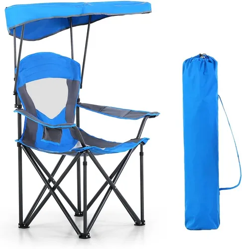 Miniatura 10 de HIGH POINT SPORTS Silla de descanso resistente con toldo para senderismo, silla de viaje, silla plegable para exteriores, campamento, patio, soporta