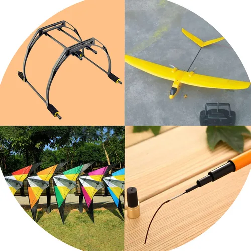 Miniatura 5 de 4 varillas de fibra de carbono de 0.069 pulgadas de diámetro, barra esmerilada sólida de 0.059 in de longitud, utilizada para cometa, aviones