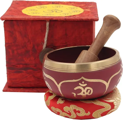 Miniatura 6 de DharmaObjects® Juego de regalo de caja de cojín de mazo azul tibetano para meditación OM (verde)