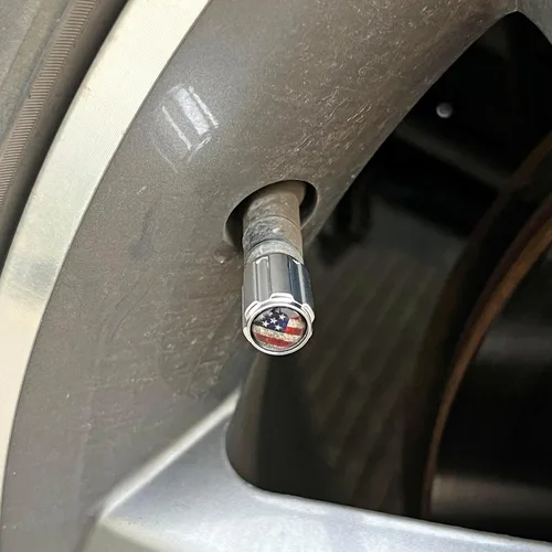 Miniatura 5 de Tapones metálicos para válvulas de neumáticos, tapas de vástago de válvula plateadas, tapas de válvula de aire universales para automóviles