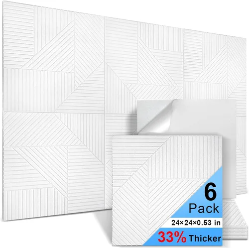 Miniatura 8 de Paquete de 8 Paneles Decorativos Absorbentes de Sonido, Arte de Pared Absorbente de Sonido, Arte de Pared Acústico de 48 x 32 Pulgadas