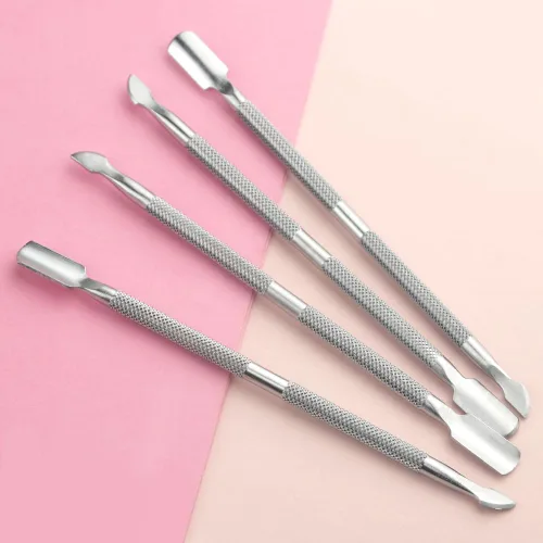 Miniatura 5 de 8 piezas de empujador de cutículas de uñas de acero inoxidable, removedor de cutículas de doble extremo, herramienta de pedicura de uñas, pelador