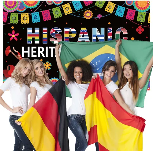Miniatura 5 de Decoraciones del mes de la herencia hispana, pancarta latinoamericana, decoraciones para el aula española, decoraciones del mes nacional