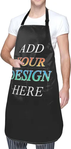 Miniatura 8 de Delantal de cocina con bolsillos, babero ajustable para hombres y mujeres, impermeable, chef, parrilla, barbacoa, dibujo Custom