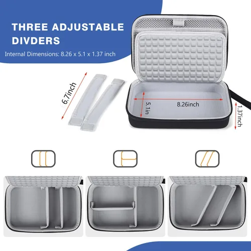 Miniatura 5 de Estuche organizador electrónico de viaje rígido para adaptadores de carga de MacBook, cables, banco de energía, ratón mágico Apple, lápiz Apple