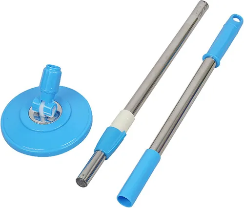 Repuesto de mango de poste de trapeador giratorio, mango telescópico giratorio de 360 grados, accesorios de herramienta de limpieza, versión Azul