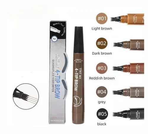 Miniatura 5 de Lápiz profesional para cejas, impermeable, fácil y fácil de moldear cejas, de larga duración, lápiz de cejas (rojo-marrón)