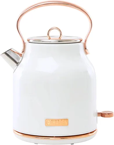 Miniatura 10 de Haden Heritage - Hervidor de agua eléctrico de acero inoxidable de 1,7 litros, hervidor de agua caliente con base de 360 grados y apagado Turquesa