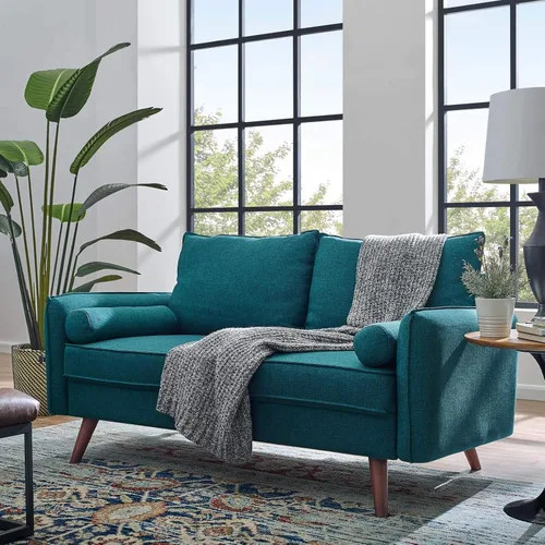 Miniatura 10 de Modway Revive Sofá tapizado de tela moderna contemporánea en azul Celeste