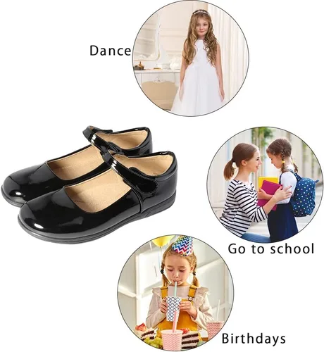 Miniatura 3 de Amtidy Zapatos planos de uniforme escolar para niñas, zapatos planos para bodas, fiestas