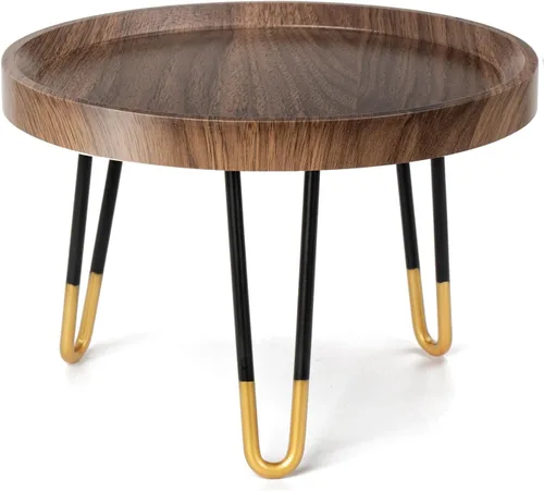 Soporte para plantas para interiores y exteriores, soporte para plantas de color madera de nogal de estilo de mediados de siglo, mesa moderna de