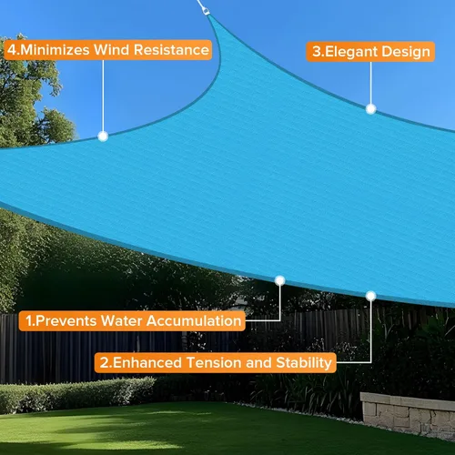 Miniatura 4 de Artpuch - Toldo rectangular tipo vela para sombra, borde curvado, grado comercial, 5.46 oz/yd², permeable, para exteriores, terraza, patio, tamaños