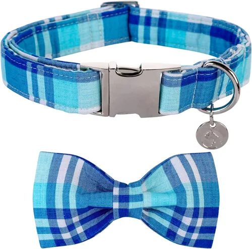 Miniatura 7 de DOGWONG Collar de otoño para perro con lazo, collar de moño para perro de Acción de Gracias, collar ajustable de algodón de otoño con hoja de arce
