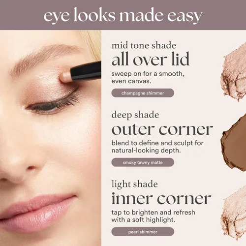 Miniatura 5 de Julep - Sombra de ojos 101 de crema a polvo, impermeable, barra con sombra de ojos – brillo perla – duradera, a prueba de arrugas, sombra de ojos